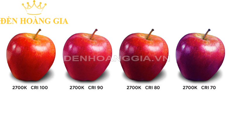 Chỉ số hoàn màu cao cho màu sắc của quả táo chân thực hơn.