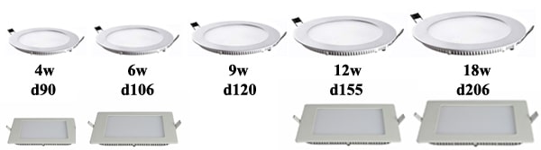 Các loại đèn led âm trần phẳng – đèn led âm trần siêu mỏng