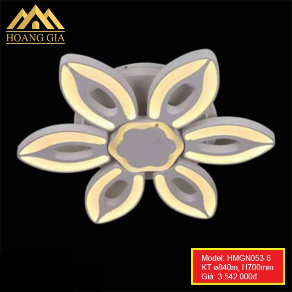 Đèn mâm LED mica ốp trần hiện đại