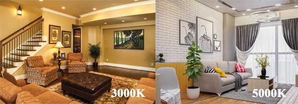 Ánh sáng trắng và vàng từ đèn led âm trần Ánh sáng trắng và vàng từ đèn led âm trần