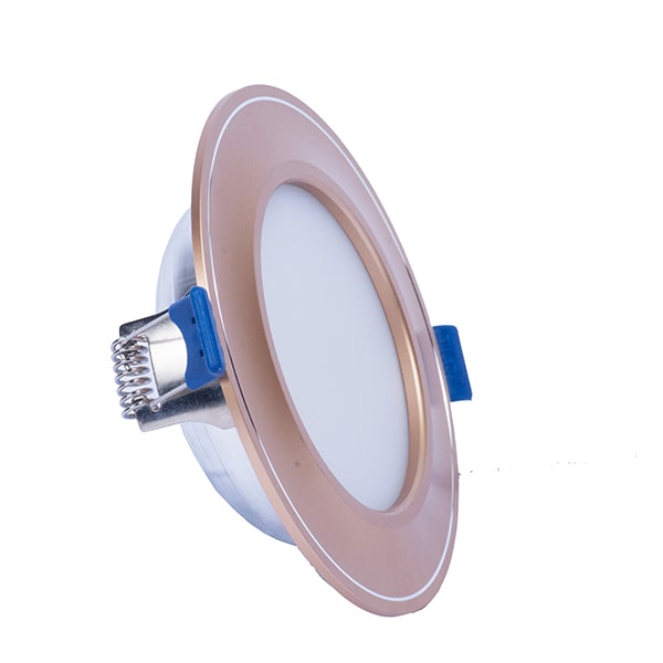 Giá đèn led âm trần mặt cong đế mỏng viền vàng TLC