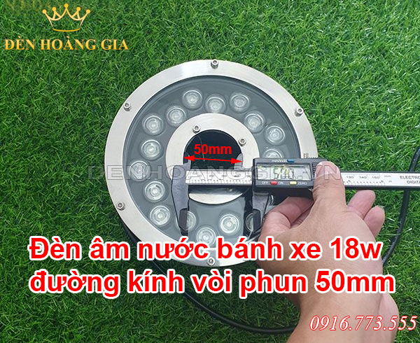 Đèn led âm nước bánh xe đường kính vòi phun 50mm