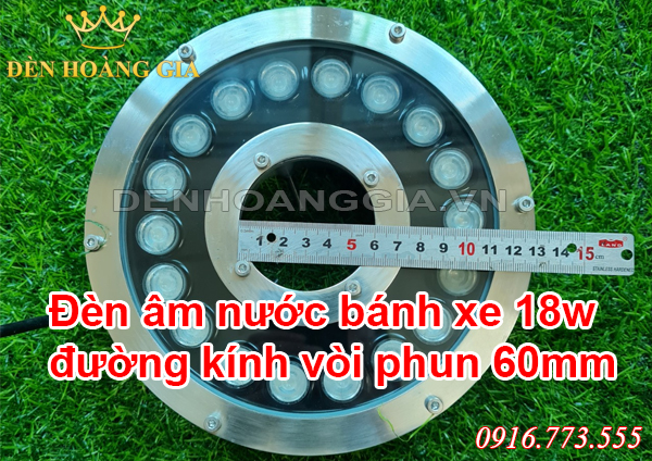 Đèn led âm nước bánh xe đường kính vòi phun 60mm