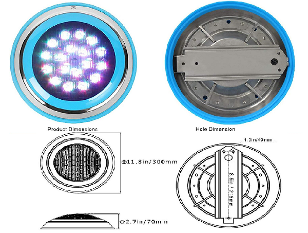 Thiết kế thon gọn, màu sắc hài hòa khi kết hợp đèn âm nước đẹp với hồ bơi