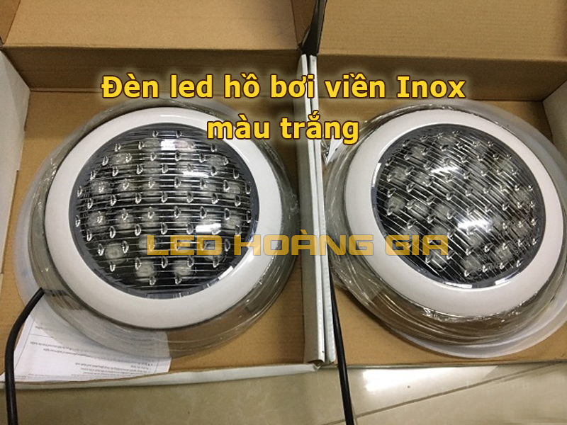 Đèn led hồ bơi viền Inox màu trắng