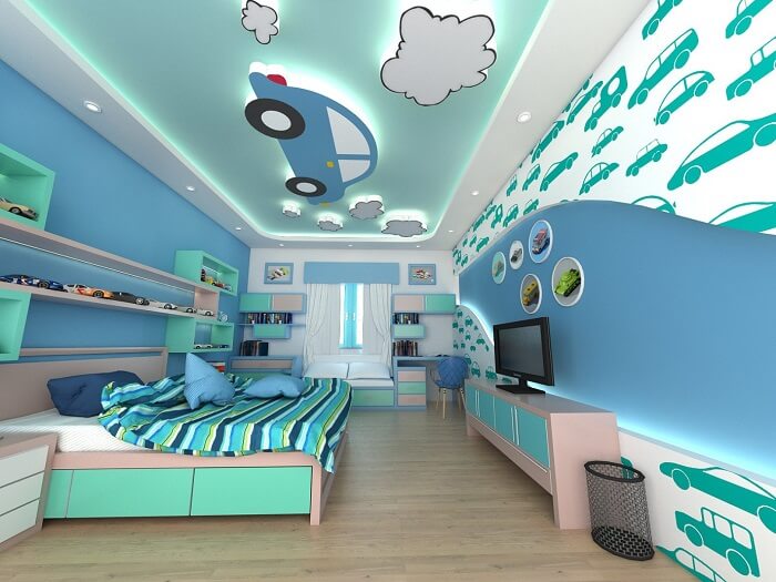 Trần thạch cao phòng ngủ trẻ em | denhoanggia.vn