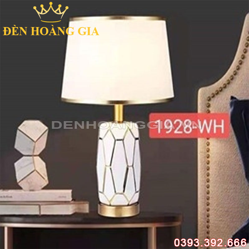 Đèn bàn trang trí hiện đại Gốm trắng Rolux-DB1928WH