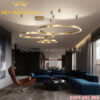 Đèn led thả trang trí 3 vòng tròn Luxury Gold Rolux-DLT3VLX03G