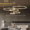 Đèn led thả trang trí 5 vòng tròn Luxury Gold Rolux-DLT5VLX03G