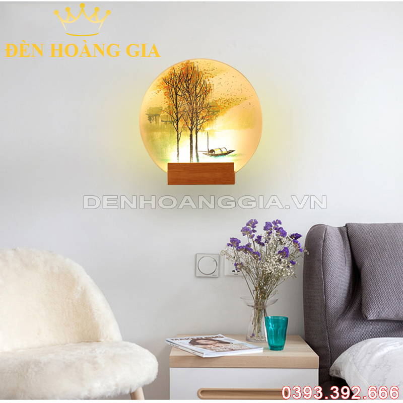 Đèn Led tường hiện đại trang trí hoạ tiết 3D hình con thuyền Rolux-DTHD3DCT003