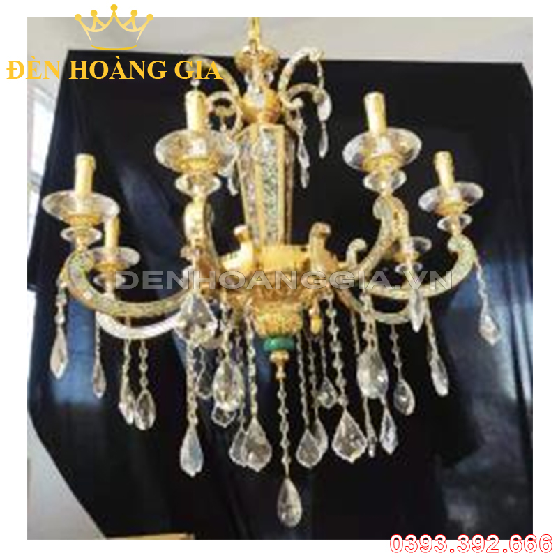Đèn led chùm Đồng Châu Âu Rolux-DCDCAVT16888 8 Tay