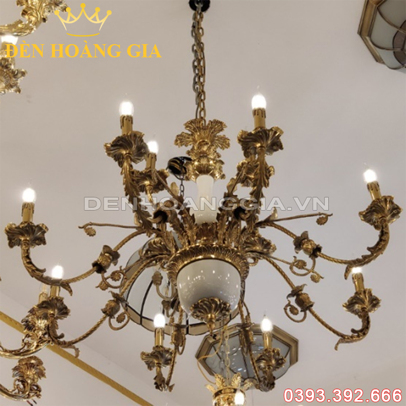 Đèn led chùm Đồng Châu Âu Rolux-DCDCAVT18007 15 Tay