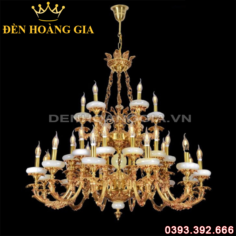 Đèn led chùm Đồng Rolux-DCD1241 30 Tay (màu đồng)