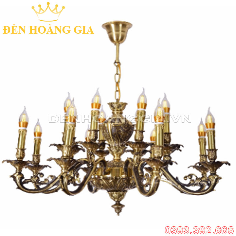 Đèn led chùm Đồng Rolux-DCD1242 16 Tay
