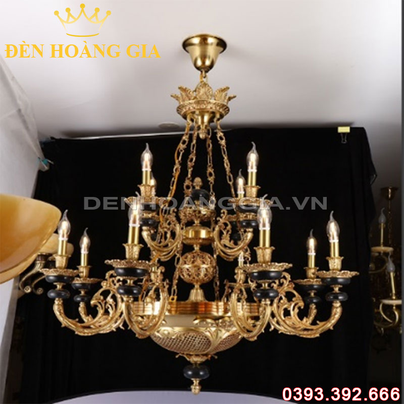 Đèn led chùm Đồng Rolux-DCD1248 12 Tay