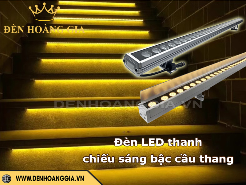 Lắp đèn led thanh ngoài trời chiếu sáng bậc cầu thang