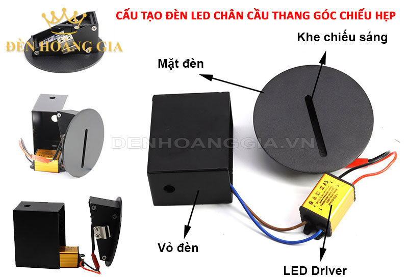 Cấu tạo đèn led chân cầu thang góc chiếu hẹp