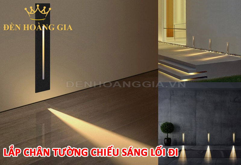 Ứng dụng lắp chân tường chiếu sáng lối đi