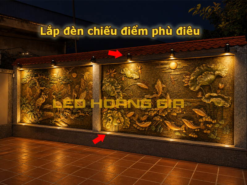 Lắp đèn chiếu điểm tranh phù điêu