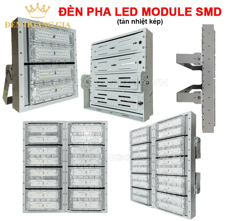 Đèn pha led Module SMD khung hộp kín tản nhiệt kép