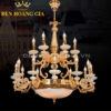 Đèn chùm đồng mạ vàng Rolux-DCD1239-15