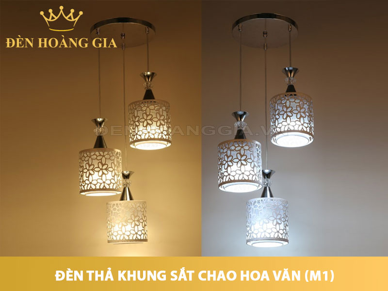 Ưu tiên bóng LED vàng ấm để tăng độ tương phản hoa văn.