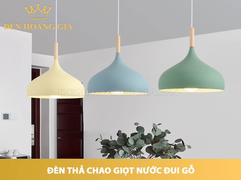 Đèn thả chao giọt nước đui gỗ