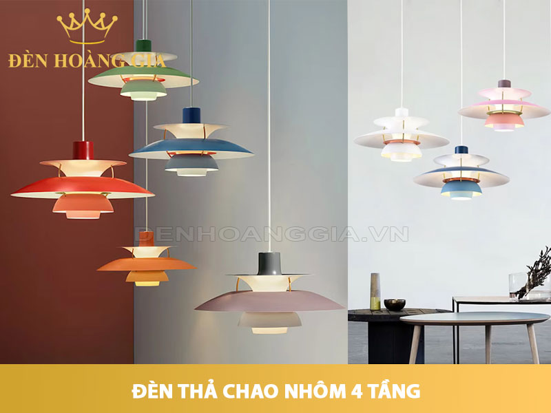 Đèn thả chao nhôm 4 tầng