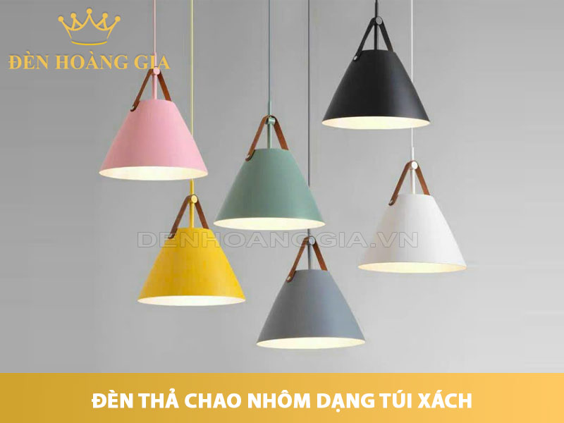 Đèn thả chao nhôm hình túi xách