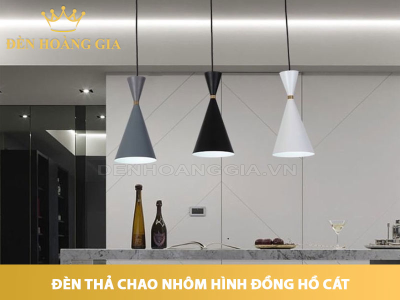 Đèn thả chao nhôm hình đồng hồ cát