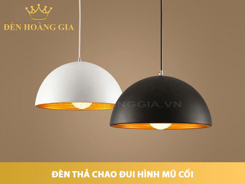 Đèn thả chao nhôm hình mũ cối