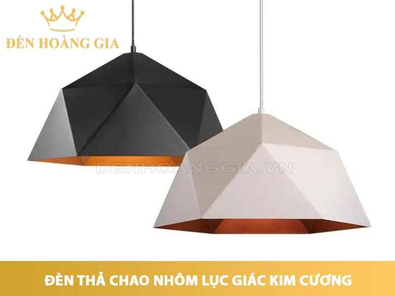 Đèn thả chao nhôm hình lục giác kim cương