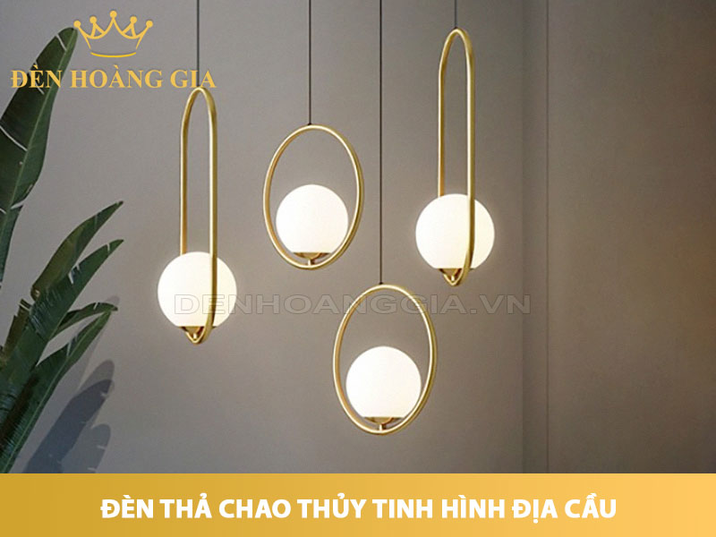 Đèn thả chao thủy tinh hình địa cầu