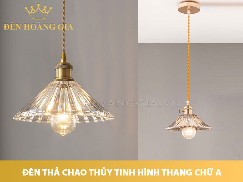 Đèn thả chao thủy tinh hình thang chữ A