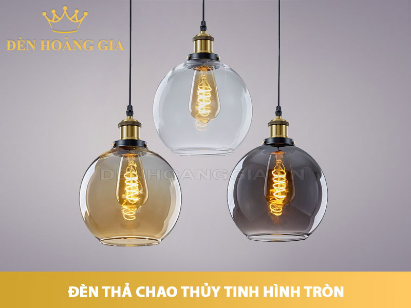 Đèn thả chao thủy tinh hình tròn