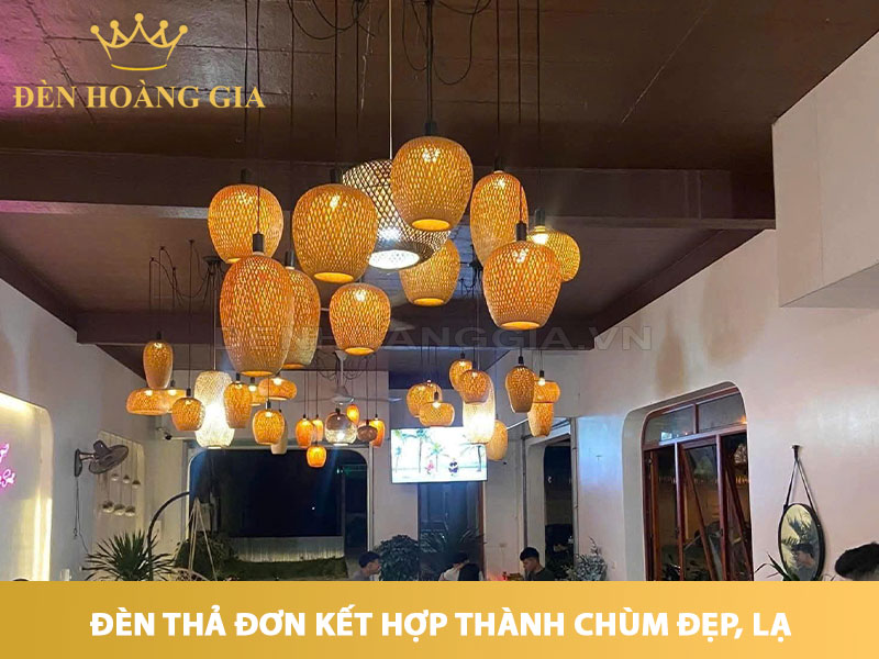 Kết hợp đèn thả đơn theo chùm