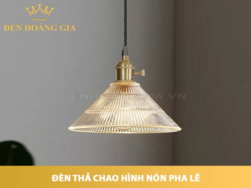 Đèn thả chao hình nón pha lê