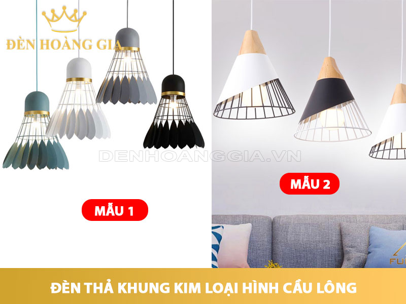 Đèn thả khung kim loại hình quả cầu lông