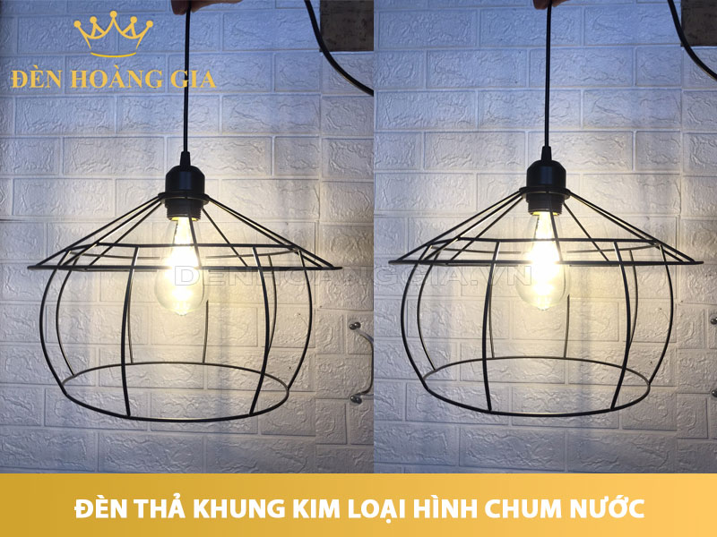 Đèn thả khung kim loại hình chum nước