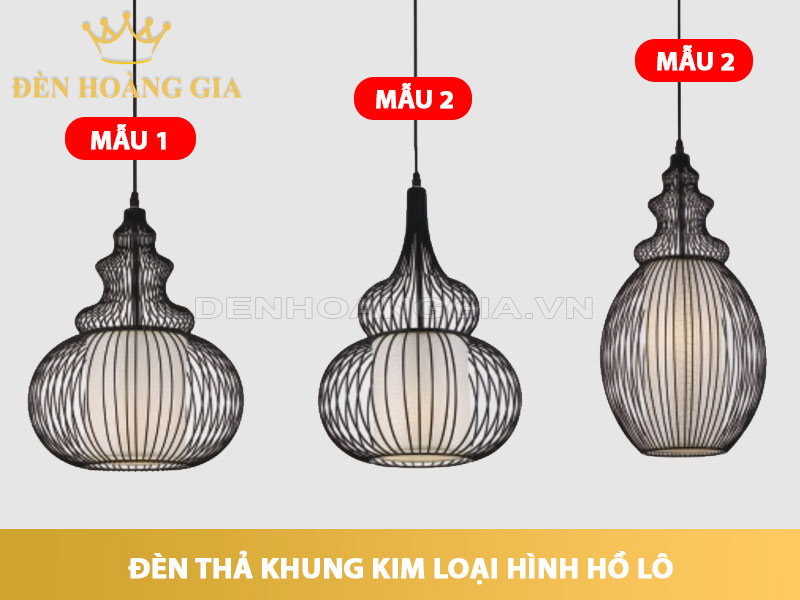 . Đèn thả khung kim loại hình hồ lô