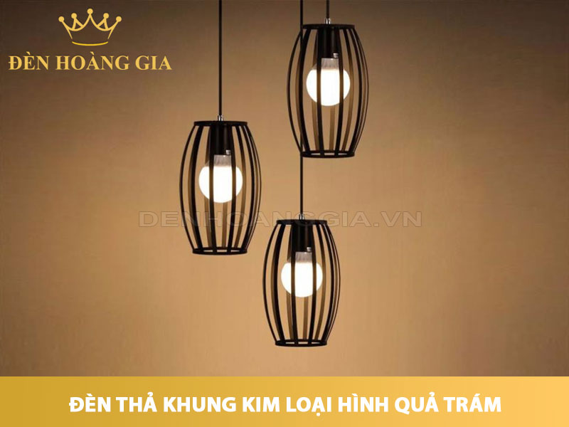 Đèn thả khung kim loại hình quả trám