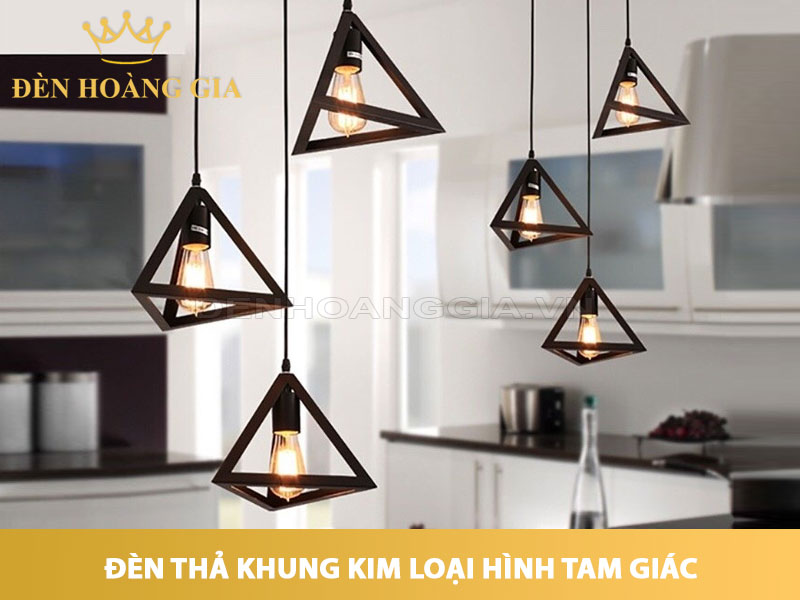 Đèn thả khung kim loại hình tam giác