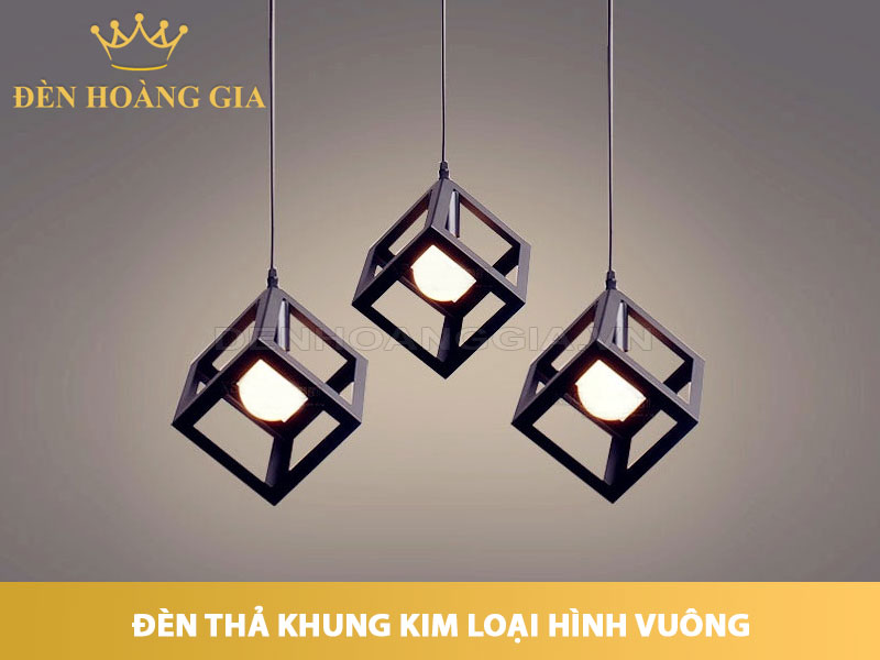 Đèn thả khung kim loại hình vuông