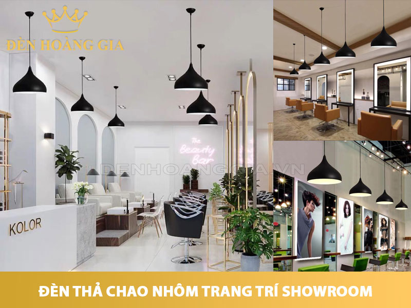 Đèn thả chao nhôm trang trí salon tóc