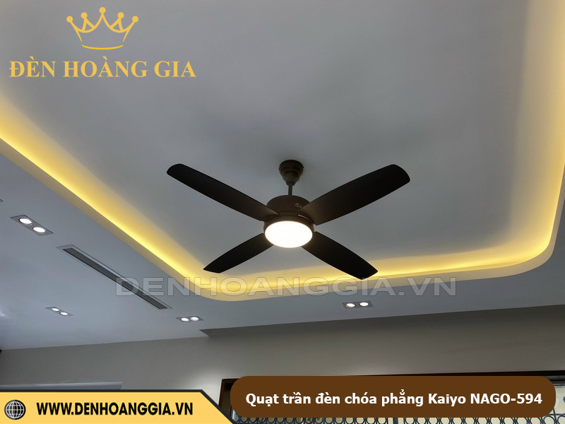 Quạt trần đèn chóa phẳng Kaiyo NAGO-594 4 cánh