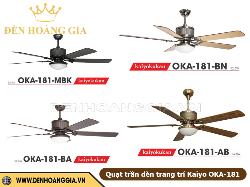 Quạt trần đèn Kaiyo OKA‑181