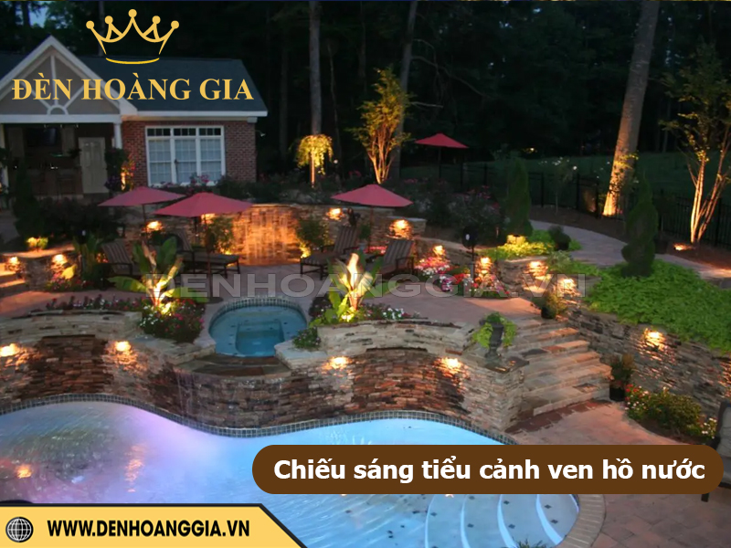 Chiếu sáng tiểu cảnh ven hồ nước