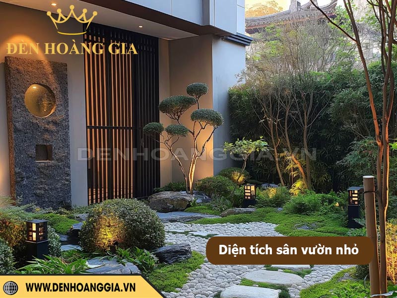 Đèn chiếu sáng phù hợp với diện tích sân vườn nhỏ