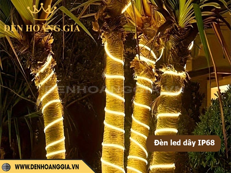 Bao tiền lắp đèn led dây ngoài trời