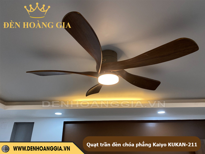 Quạt trần đèn chóa phẳng Kaiyo KUKAN-211 5 cánh